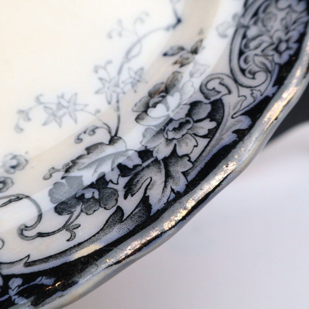 Antique Chatsworth 1790 "Flow Blue" Pattern K. & Co B Late Mayers Serving Tray - Picture 6 of 12